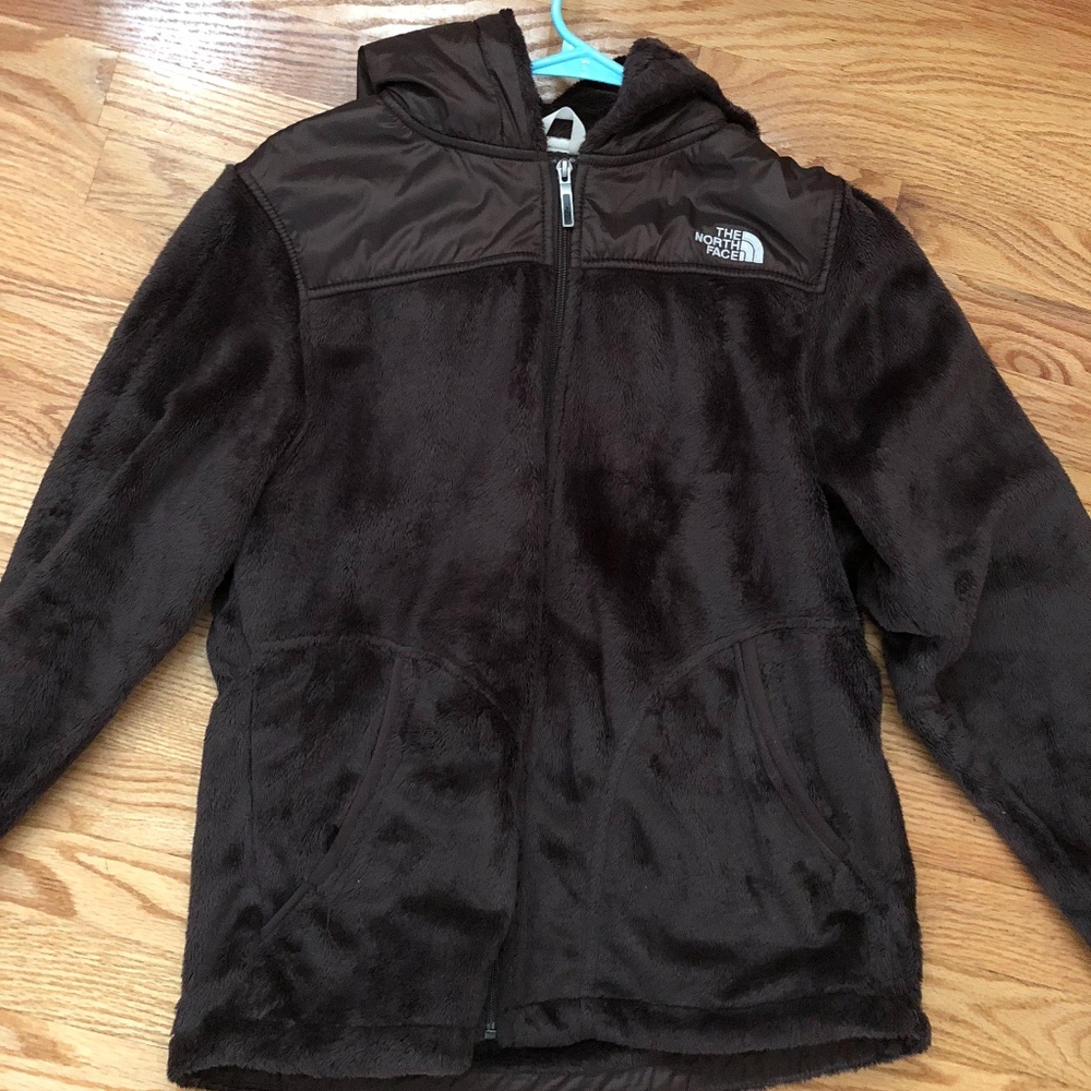 PRICE DROP!!! Brown Fuzzy Hooded North Face Jacket